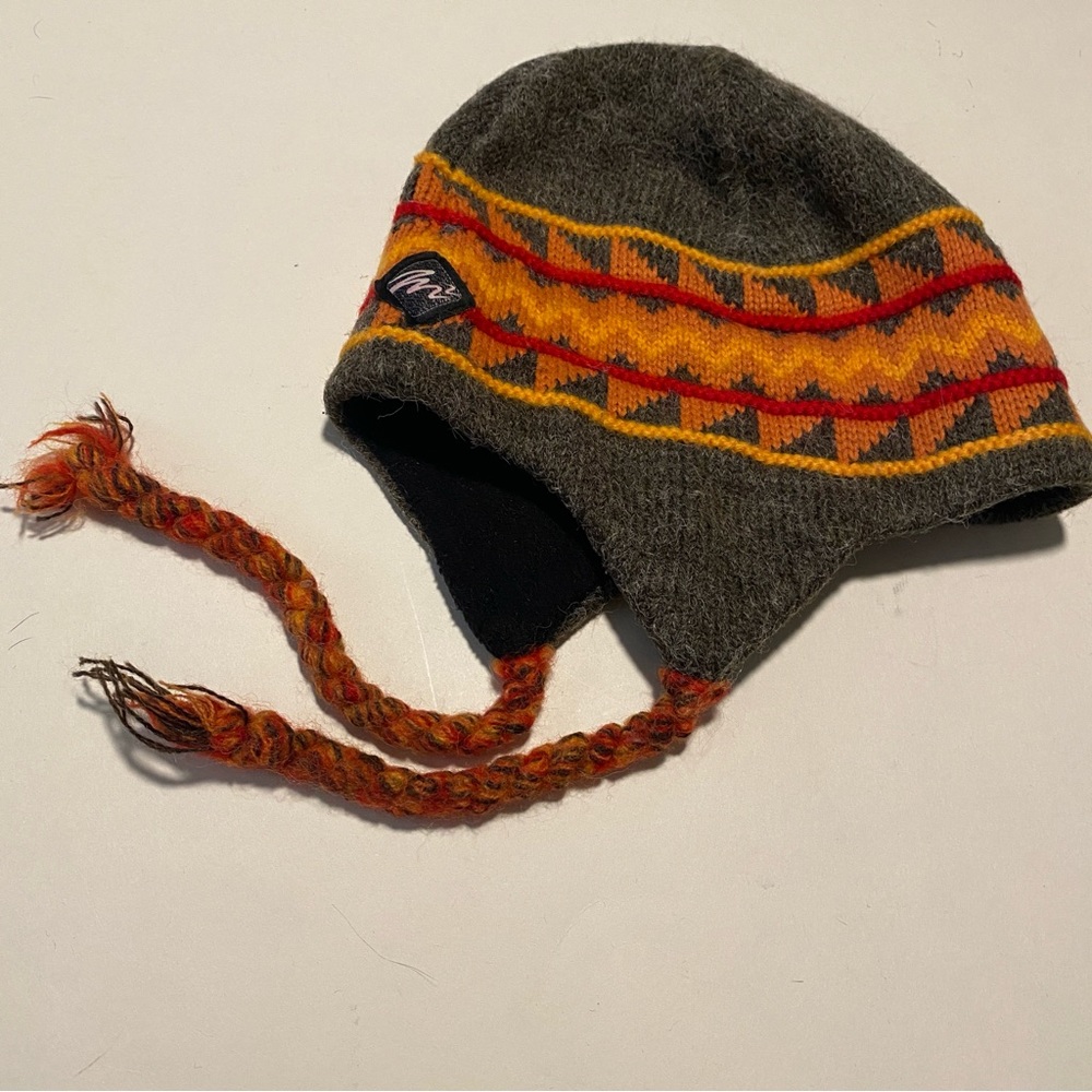 Merkley Headgear wool hat 10” flat across and 10” top to end of earflap SZ P?